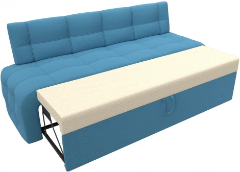 Диван кухонный прямой Люксор (Голубой/Рогожка) Лига Диванов арт.123865