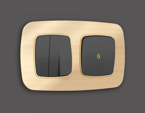 Лицевая панель Ambrella Volt OMEGA (Графит Мягкое касание) для 3-клавишных выключателей QUANT OP9050