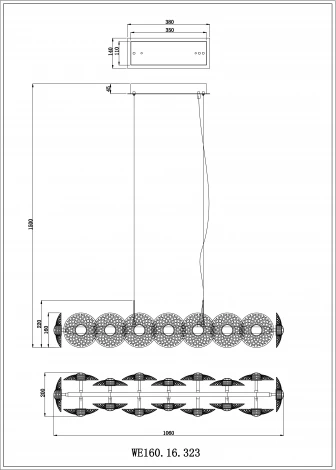 Подвесной светильник Pamela WE160.16.323 Wertmark (LED, 220V, хрусталь, на тросе)