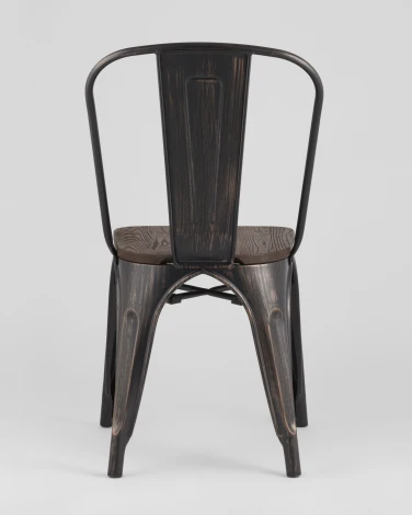 Стул Stool Group TOLIX WOOD черный патина золото УТ000000491