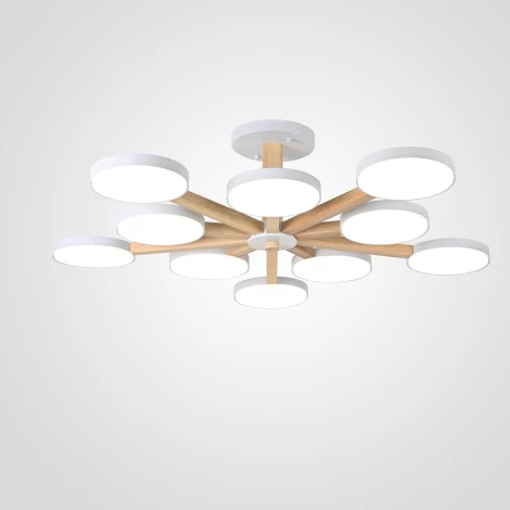 Потолочная люстра Wi-Fi на штанге Turna L10 White By ImperiumLoft Turna-B01 (LED, 220V, голосовое управление, умный дом - Алиса)