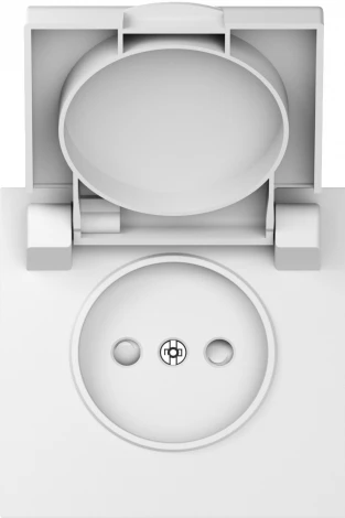 Накладка для розетки без заземления, с крышкой, 16A 250 В~, матовый белый IP44 Donel S08 DS43433