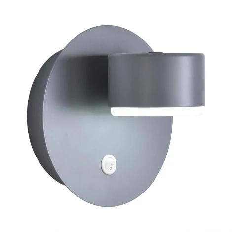 Настенный светильник с выключателем Lumion Torina 8345/1W серый, металл GX53 LED 1*7W 220V