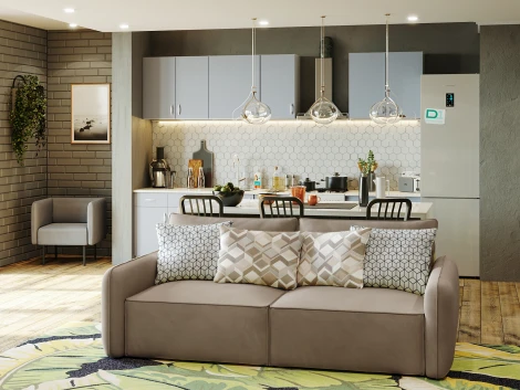 Диван прямой бежевый D1 Портленд AAA4153002 Premier 09