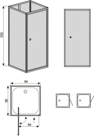 Душевая кабина RGW Andaman OLB-207 90 см, профиль хром