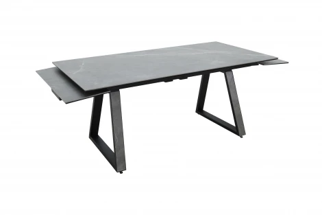 Стол NEW, Керамогранит, Черный матовый муар/Bayona grey/ Аврора Монако 102124