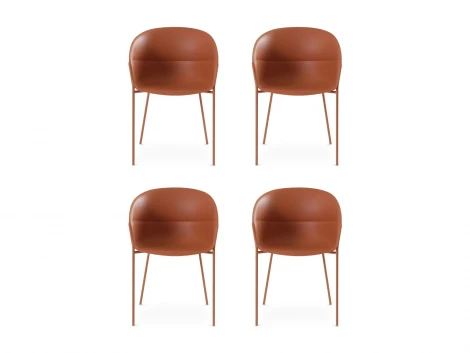 Комплект кресел Coodi 4 шт. ОГОГО Обстановочка! 966367 (Пластик/Терракотовый)