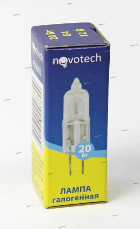 Лампочка галогенная G4 20W 12V 320 lm 2700K желтое теплое свечение Novotech 456001