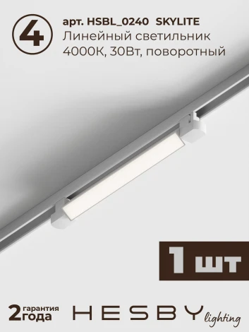 Трековая система в сборе встраиваемая однофазная 220V Hesby Lighting Skylite №5 HSBL_kompl_S005_VI2W4K