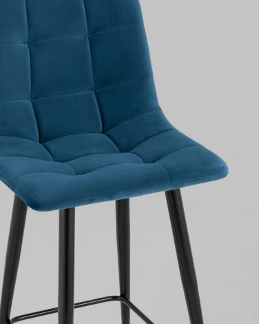 Стул полубарный Stool Group Джанго велюр синий высота сиденья 60 см УТ000035295