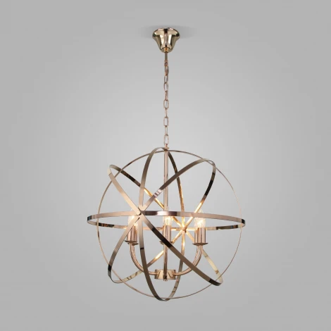 Подвесная люстра Wi-Fi Eurosvet Santi 60139/6 золото (220V, управление смартфоном, голосовое управление, умный дом - Minimir Home, Алиса, Маруся, Салют, на цепи, шар)