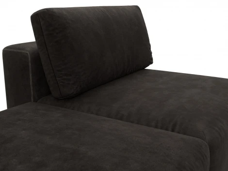 Модули диван и пуф Лига-060 НПБ (ЛДСП,Брус,Фанера,Велюр/Коричневый) Лига Диванов 129606