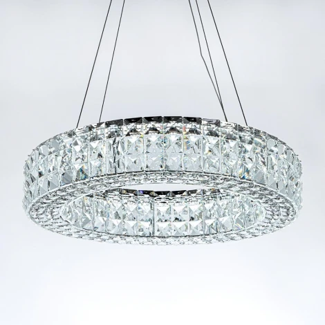 Подвесная люстра светодиодная хрустальная с пультом с регулировкой цветовой температуры Modelux MODELUX ML.331.600 CR