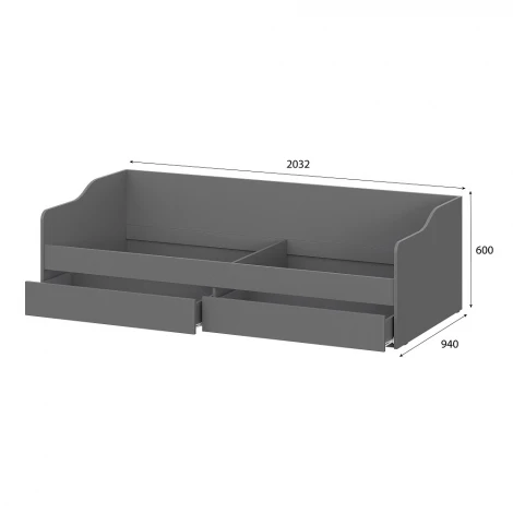 Кровать Арника детская с основанием КР 2, Графит серый