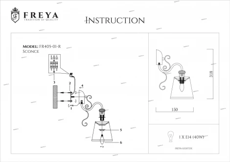 Бра Freya Driana FR2405-WL-01-BZ (220V)