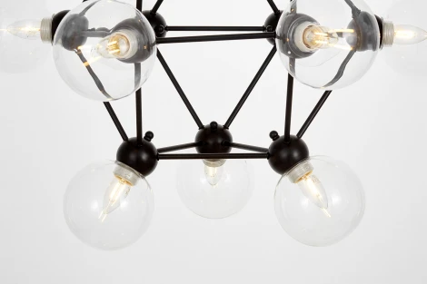 Подвесной светильник Lumina Deco Zodiak LDP 160N-12 BK+PR (220V, на тросе, шарики, молекулы)