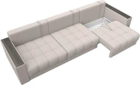 Диван прямой с декором Лига-049 НПБ Лонг Лига Диванов (Замша) арт.128446