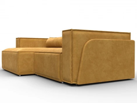 Диван угловой Лига-061 угол левый (ДСП,Брус,Фанера,Велюр/Желтый) Лига Диванов 131144L