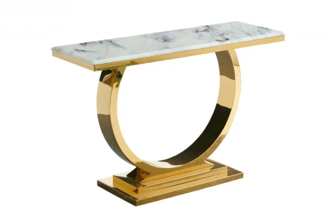 Стол-консоль IST-CASA Лира IST-806,120х40х76 см, небесный белый/золотой