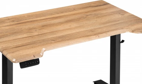 Компьютерный стол Маркос с механизмом подъема 140 (Маркос с механизмом подъема 140х80х75 дуб вотан / черный) Notta арт.578407