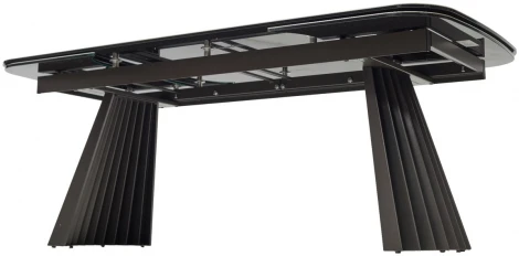 Стол M-City ASTRID 200 TL-102 Бежевый мрамор, испанская керамика / Темно-серый каркас