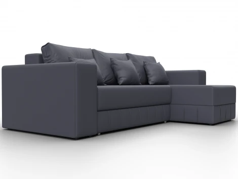 Диван угловой Лига-076 угол универсальный (ДСП/Пластик/Экокожа/Серый) Лига Диванов 129854