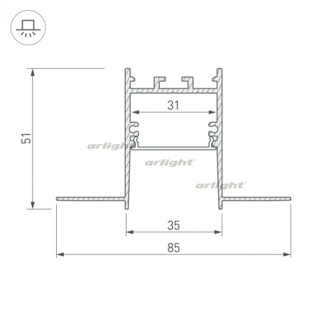 Профиль SL-COMFORT32-FANTOM-2000 ANOD (Алюминий) 033276 Arlight SL-COMFORT