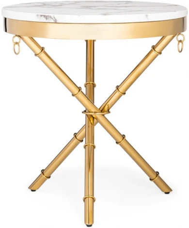 Журнальный столик Woodville Monika 50х55 marble / gold 15553
