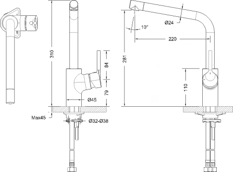 Смеситель Bravat Palace F7172217CP-1-RUS для кухонной мойки