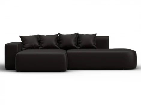 Диван угловой Лига-065 угол левый (ДСП/Пластик/Экокожа/Коричневый) Лига Диванов 129803L