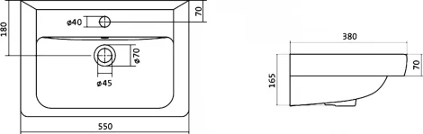 Мебельная раковина Santek Тигода 55 мини
