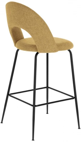 Барный стул La Forma (ex Julia Grup) Mahalia (Черный,Горчичный/ Металл,Пена,Сталь,Фанера)