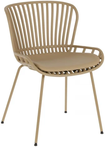 Обеденный стул La Forma (ex Julia Grup) Surpik (Бежевый/ Полипропилен,Полиуретан,Пластик,Металл,Сталь)
