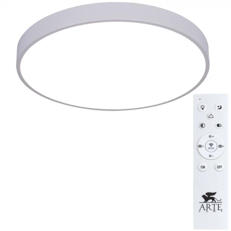 Потолочный светильник круглый Arte Lamp Arena A2670PL-1WH (LED, 220V, пульт управления, круглые)
