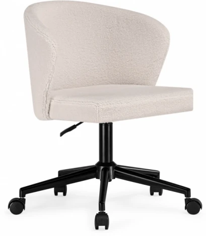 Офисное кресло Woodville Lika white teddy / black арт.15858