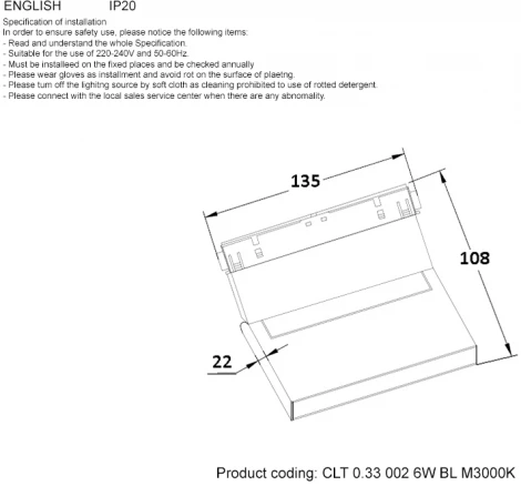 Трековый светильник магнитный Crystal Lux SPACE CLT 0.33 002 6W BL M3000K (LED, 48V)