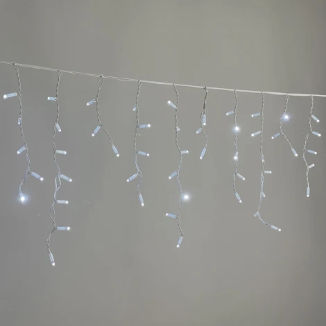 Гирлянда Бахрома 3,1 x 0,5 м белая 220В, 120 LED, провод белый каучук 2,3мм, IP65 Laitcom ECO120-8-2W