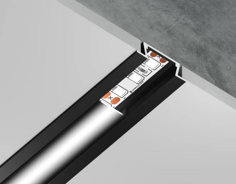 Алюминиевый профиль встраиваемый для светодиодной ленты до 11мм Ambrella Illumination GP1001BK/BK