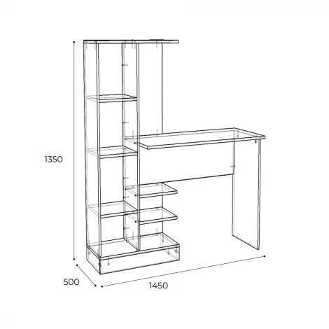 Стол компьютерный ТЭКС Квартет-6, ясень шимо