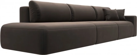 Диван прямой Лига-036 НПБ Модерн Лонг подлокотник справа (Коричневый/Велюр) Лига Диванов арт.121360