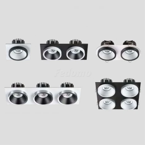 Рамка для двух встраиваемых светильников Novotech Metis, овал, черный