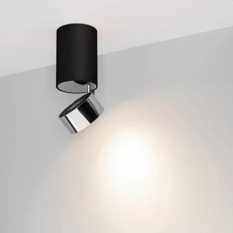 Накладной точечный светильник SP-PLURIO-SURFACE-LONG-R77-9W Day4000 (BK-CHR, 36 deg, 230V) (Arlight, IP20 Металл) 040380 (LED)