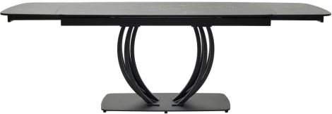 Стол MATERA 160 NERO KL-116 Черный мрамор матовый, итальянская керамика/ черный каркас М-City