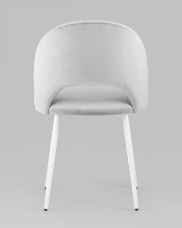 Стул Stool Group Меган велюр светло-серый белые ножки УТ000025584