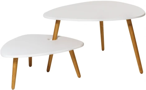 Стол журнальный Стилгрей белый/дуб светлый от фабрики Mebelik