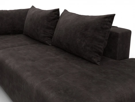 Диван угловой Лига-103 НПБ угол левый (ДСП,Брус,Фанера,Велюр/Коричневый) Лига Диванов 134827L