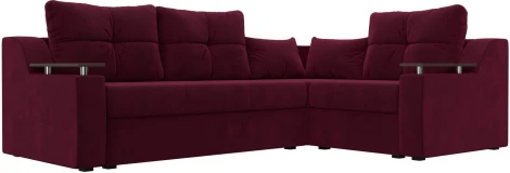 Диван угловой Кронос правый угол (Бордовый/Микровельвет) Лига Диванов арт.114615