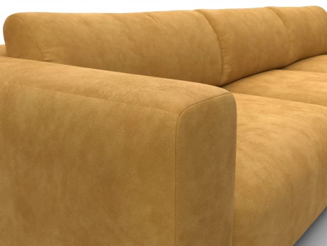 Диван угловой Лига-066 НПБ Лонг угол правый (ЛДСП,Фанера,Брус,Велюр/Желтый) Лига Диванов 131216