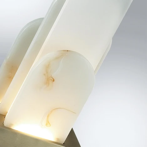 Настольная лампа Odeon Light Foros 5437/12TL бронзовый "брашинг"/металл/смола под алебастр/акрил LED 12W 3000K (220V, выключатель)