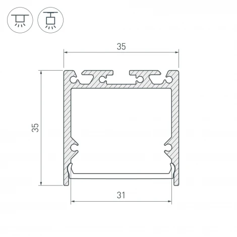 Профиль SL-LINE-3535-3000 BLACK (Arlight, Алюминий) 036253